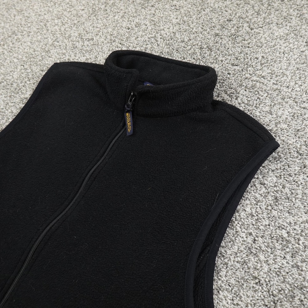 Woolrich Vest Womens M Black Polartec Fleece Full Zip Outdoor Hiking Layer Gilet